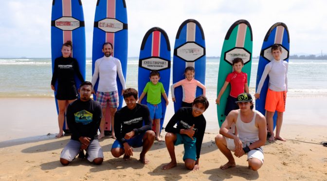 Late February 2018 surfing lesson session.